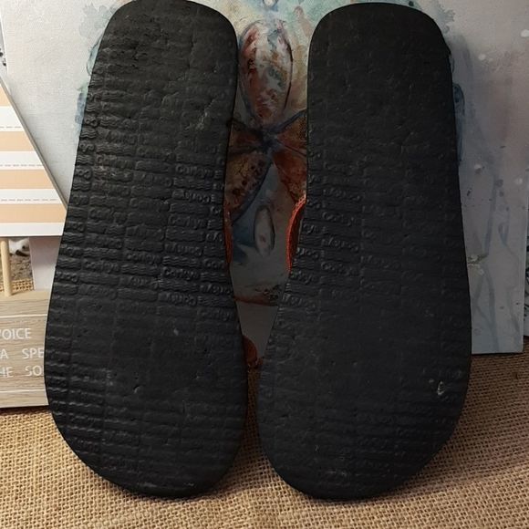 Corky's 8 Orange Embellished Flip Flops - Picture 4 of 5